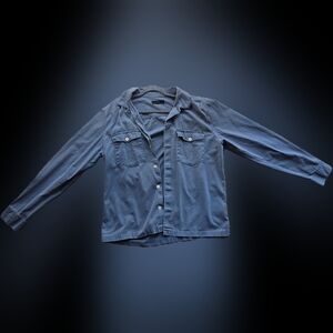 ALL SAINTS Spotter blue Button Down Casual Long Sleeve Shirt Size XXL